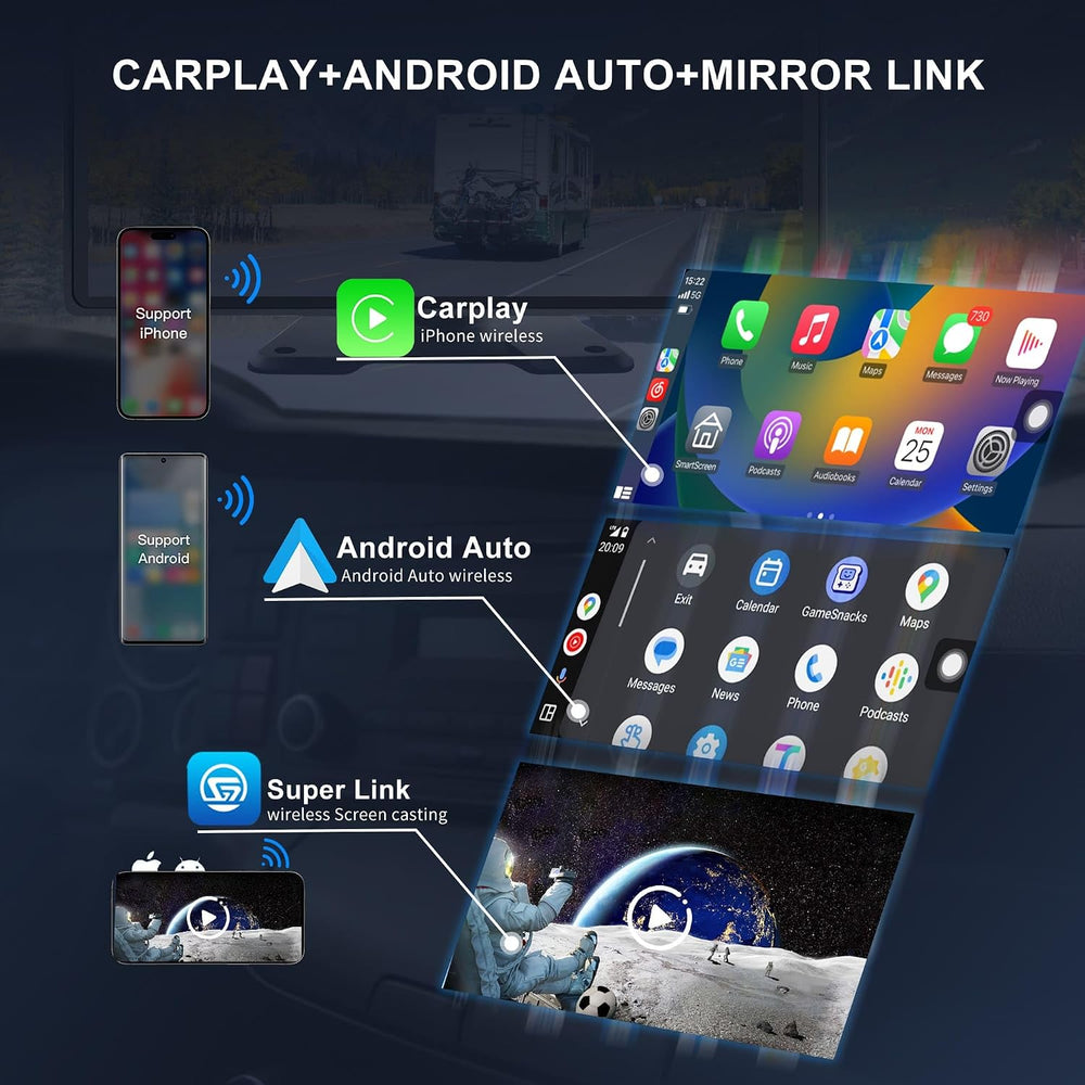 10.36" 4-Channel RV Backup Camera System Carplay & Android Auto