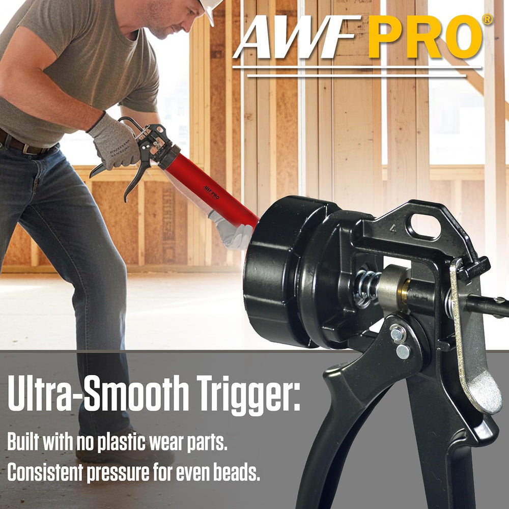 AWF PRO Sausage Caulking Gun 20 oz, 25:1 Thrust Ratio