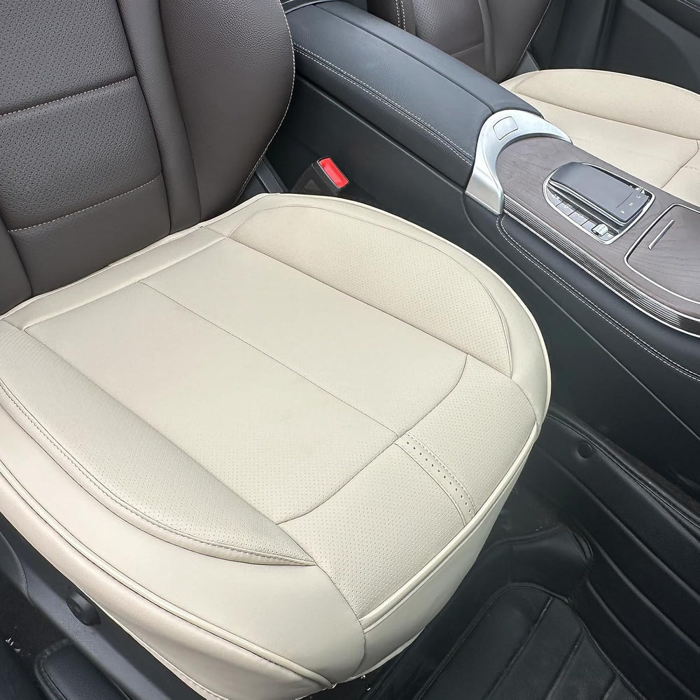 2 Pack Leather Front Car Seat Cover Bottom Only Universal Light Beige