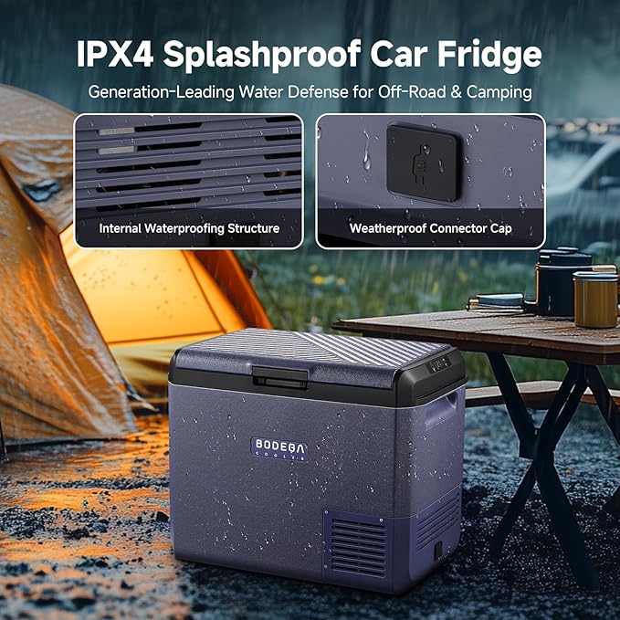BODEGACOOLER 12v Car Refrigerator, 63QT IPX4 Waterproof Electric Cooler