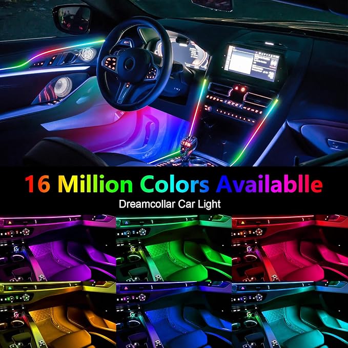WEBUPAR Dreamcolor Acrylic Car Interior Led Kit, Car Accessories 22 in 1 RGB
