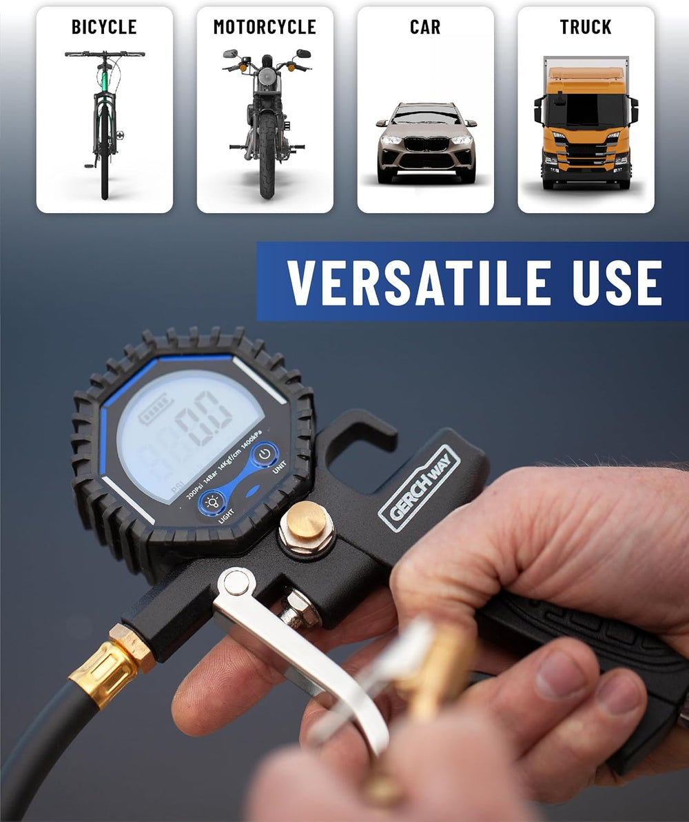 Digital Tire Pressure Gauge with Inflator for Air Compressor