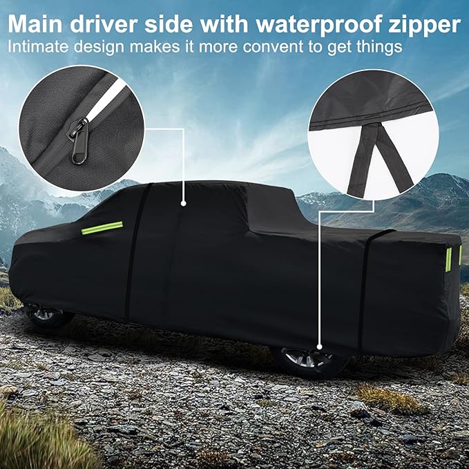 for Silverado 2500 3500 HD Crew cab Short Bed 6.6ft Truck Cover, Light Shell