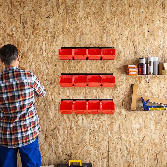 Ultrawall Wall Mounted Storage Bins, Plastic Hanging Storage Organizer Bins