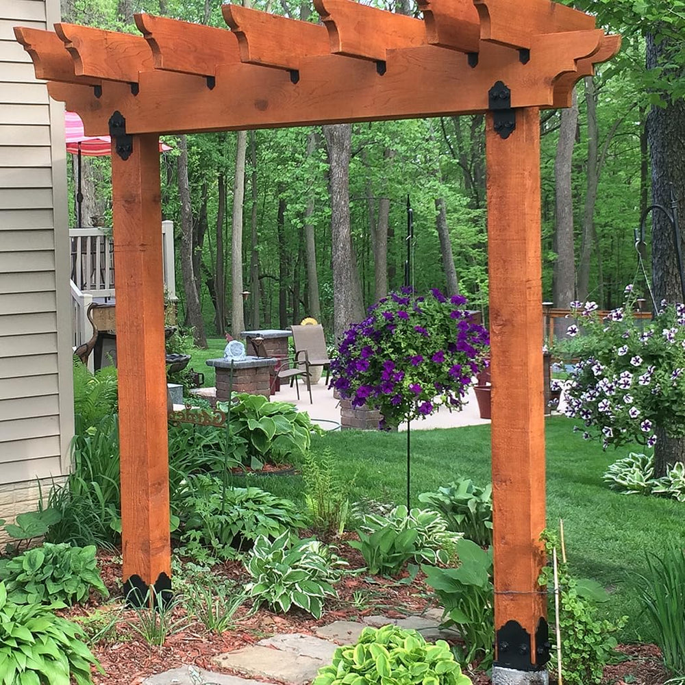 Ozco Laredo Sunset 10x10 Post Base Kit, Includes Decorative Plates, Hex Cap N...