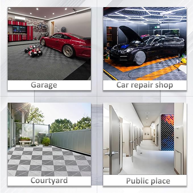 24 Pack 16"x16" Interlocking Garage Floor Tiles