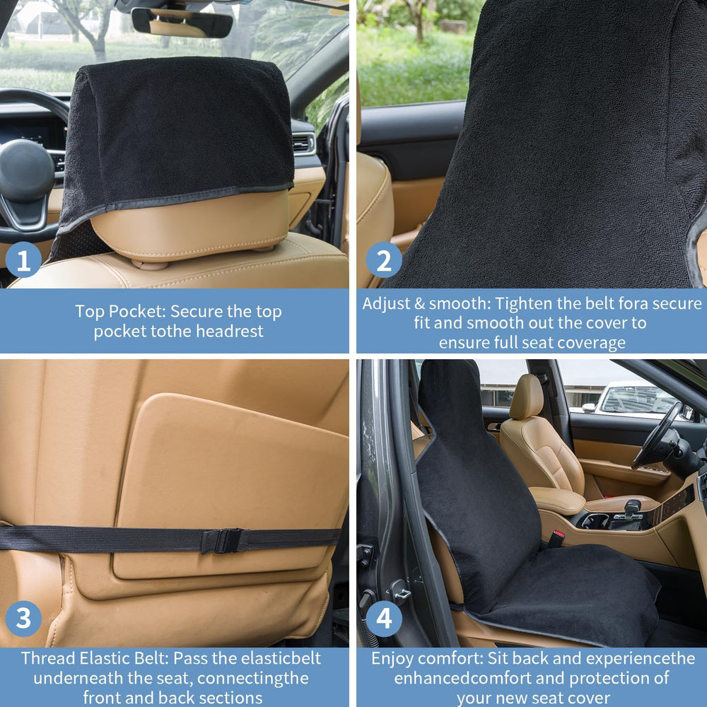 Car Seat Cover Towels Front Seats, Waterproof Sweat Car Seat Towel Protector ...