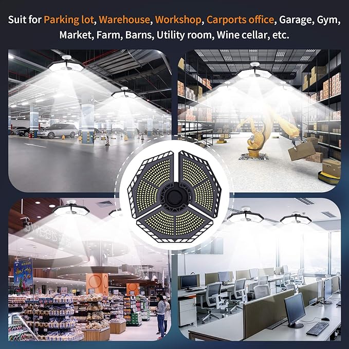 LED Garage Lights, 140W 18500 Lumens Garage Ceiling Lighting, 6000K Daylight