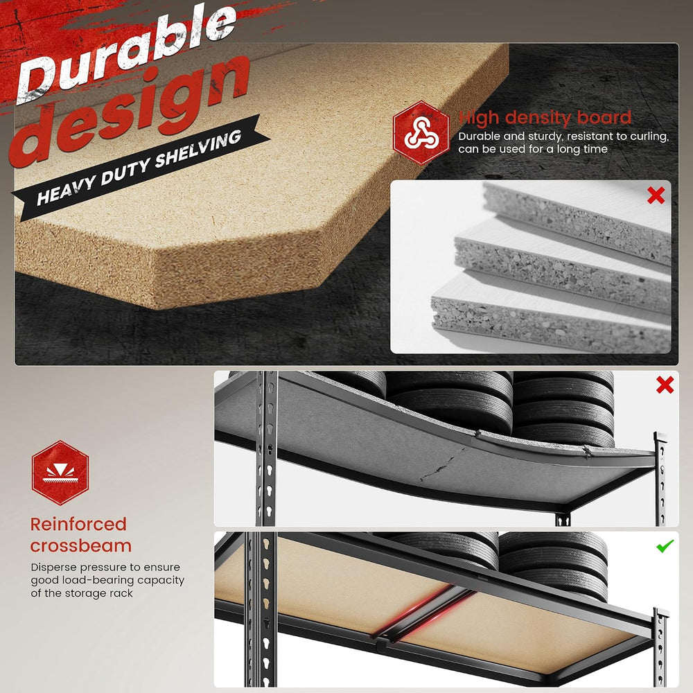 REIBII 2 Pack Garage Shelving for Basement, Heavy Duty Storage Shelves