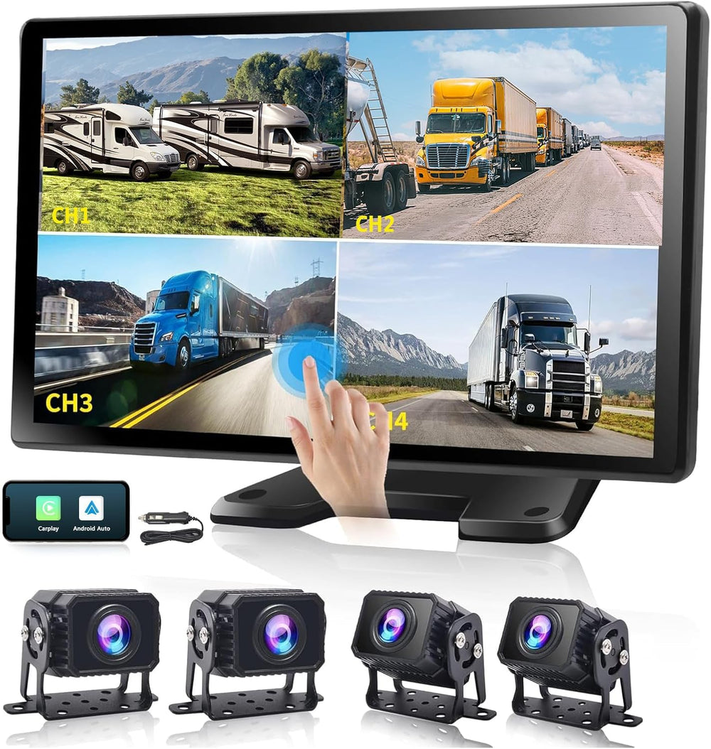 10.36" 4-Channel RV Backup Camera System Carplay & Android Auto