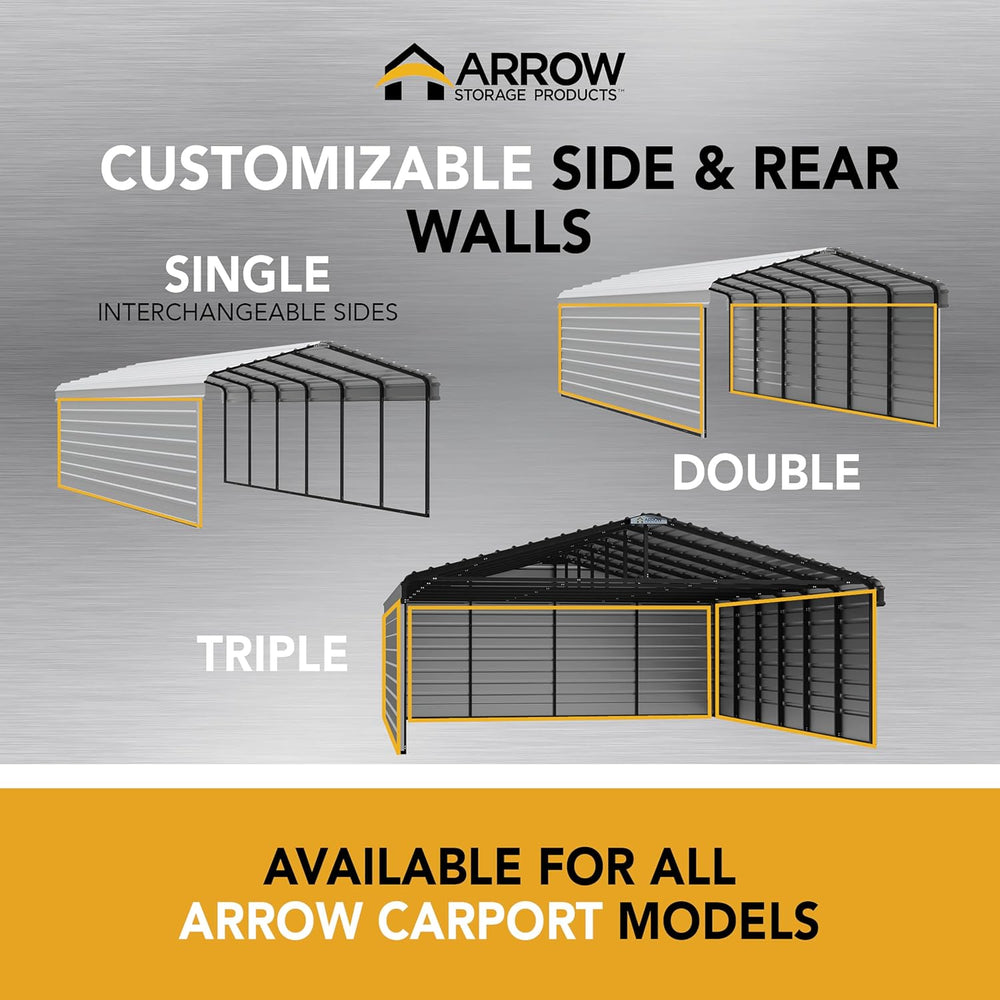 Arrow Carports Galvanized Steel Carport, RV Metal Carport Kit, 14' x 42&#...