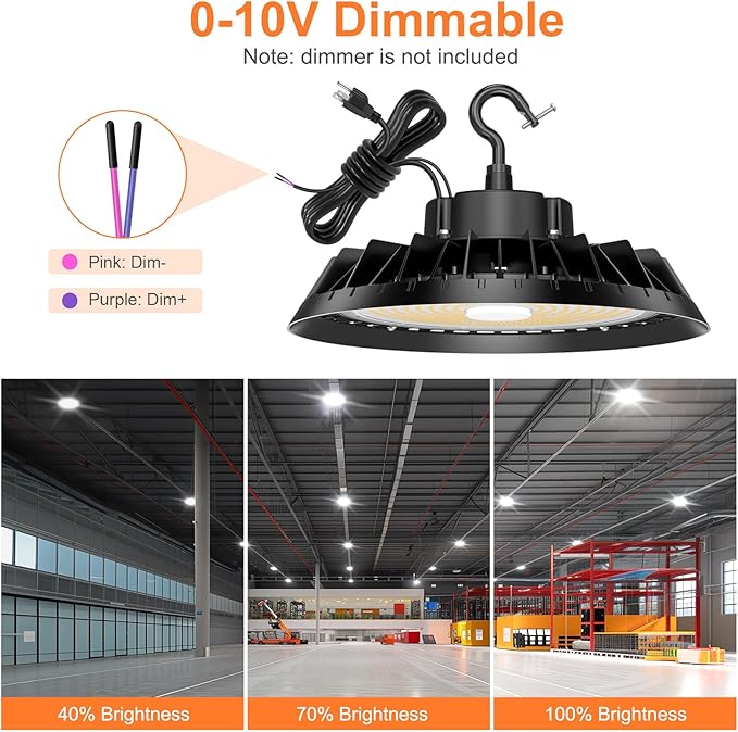 6Pack LED High Bay Lights, Super Bright 200W UFO High Bay LED Shop Lights