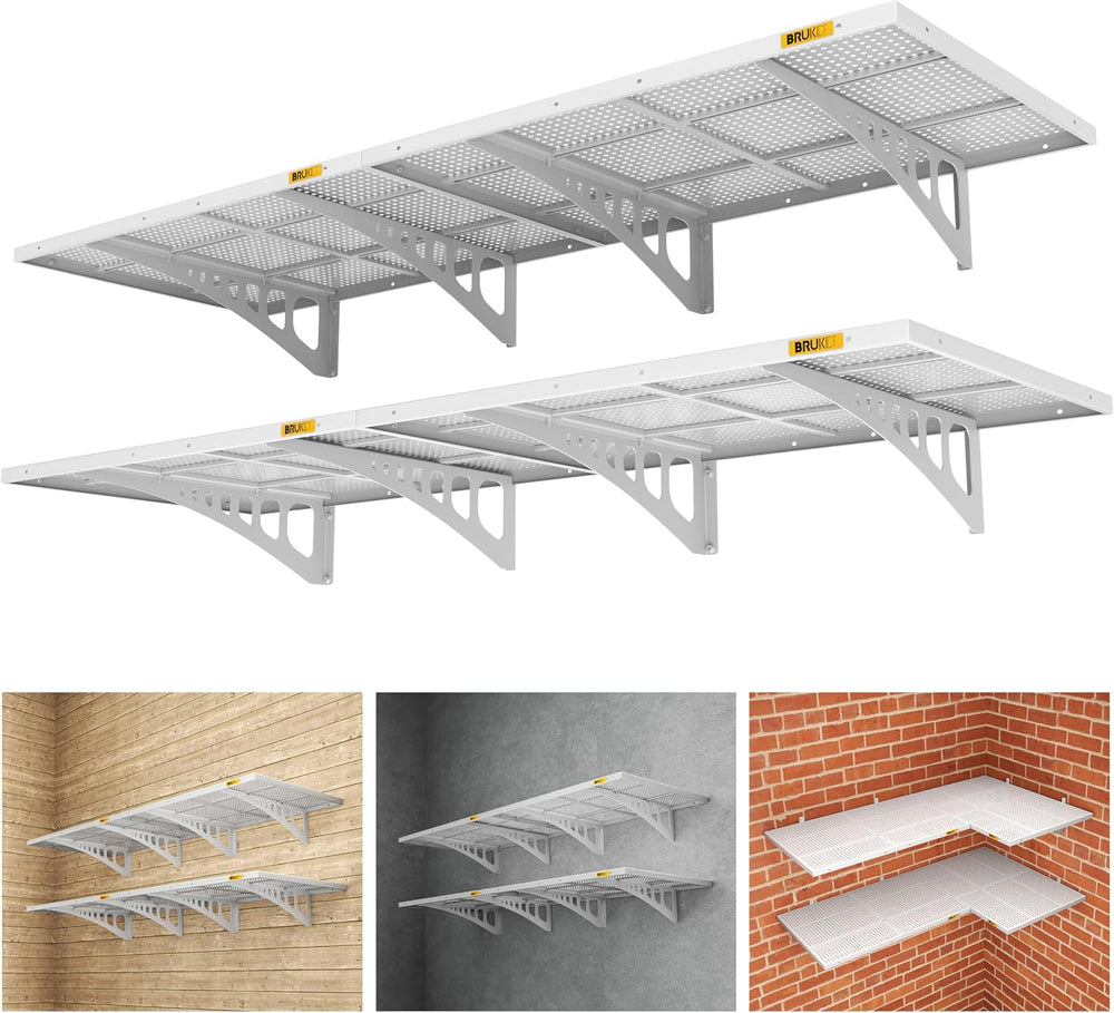 4Pack 2x3ft Adjustable Metal Garage Wall Shelving Heavy Duty Garage Storage