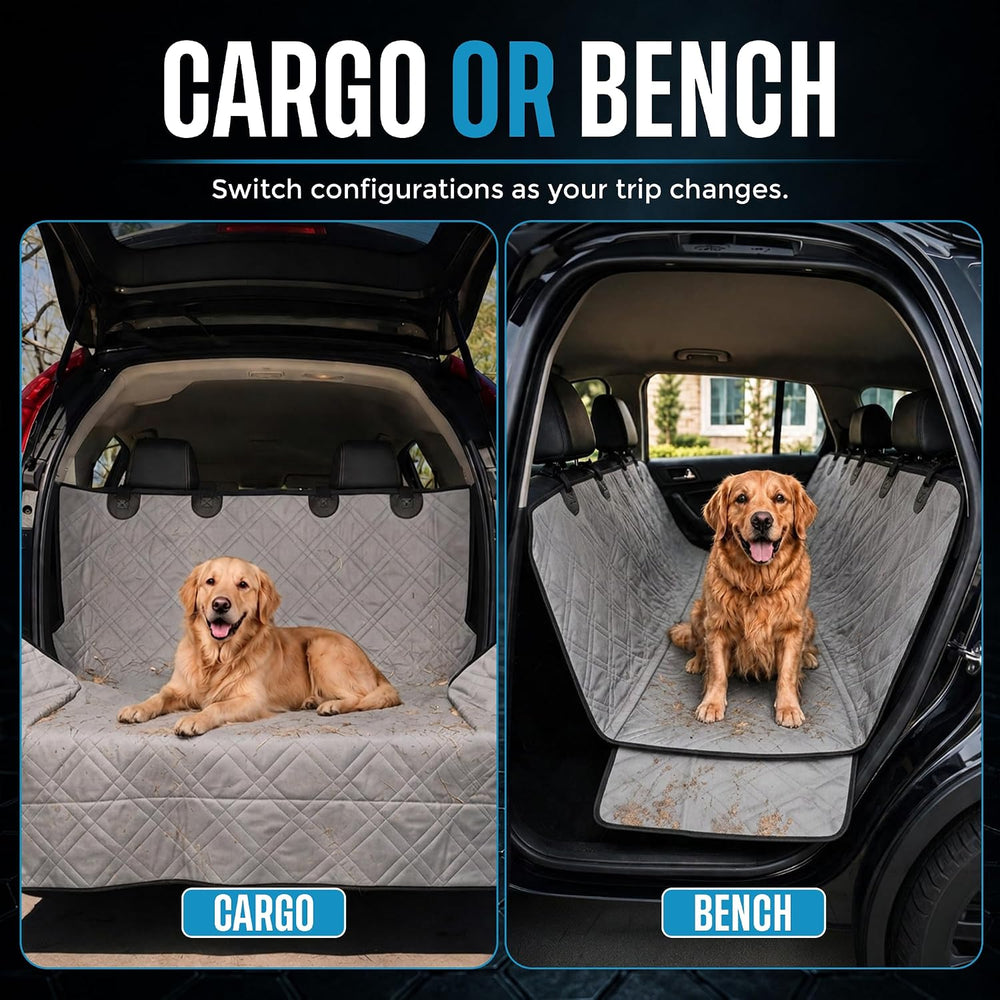 Bulldogology Dog Car Seat Cover Waterproof Heavy Duty Bench Dog Hammock Backs...