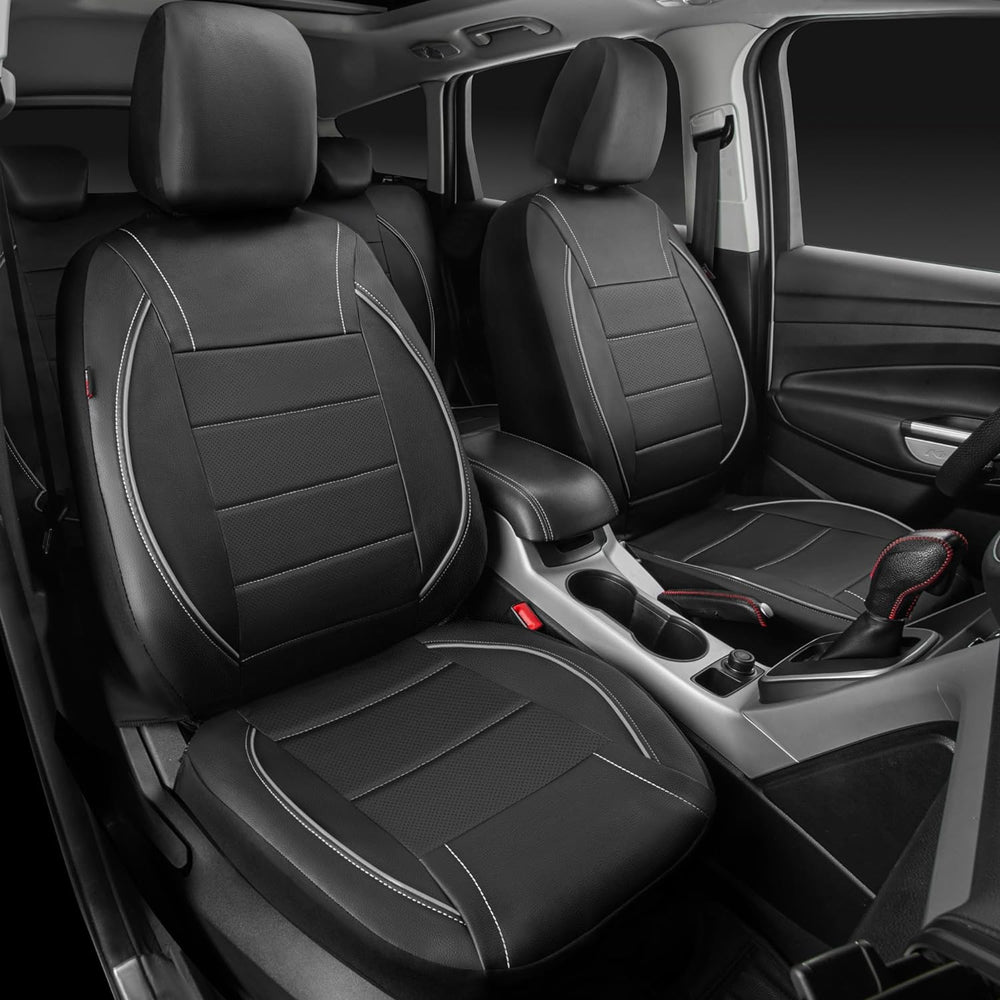 CAR PASS Universal Reflect Piping Leather Car Seat Cover, Fit for suvs,Van,Tr...