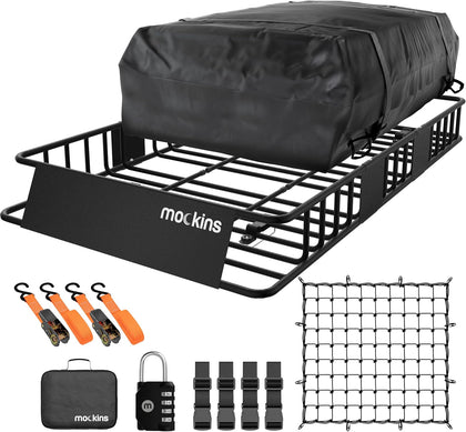 Mockins 64"x39"x6" Extendable Heavy Duty Roof Rack Basket w/ 16 CuFt Waterproof
