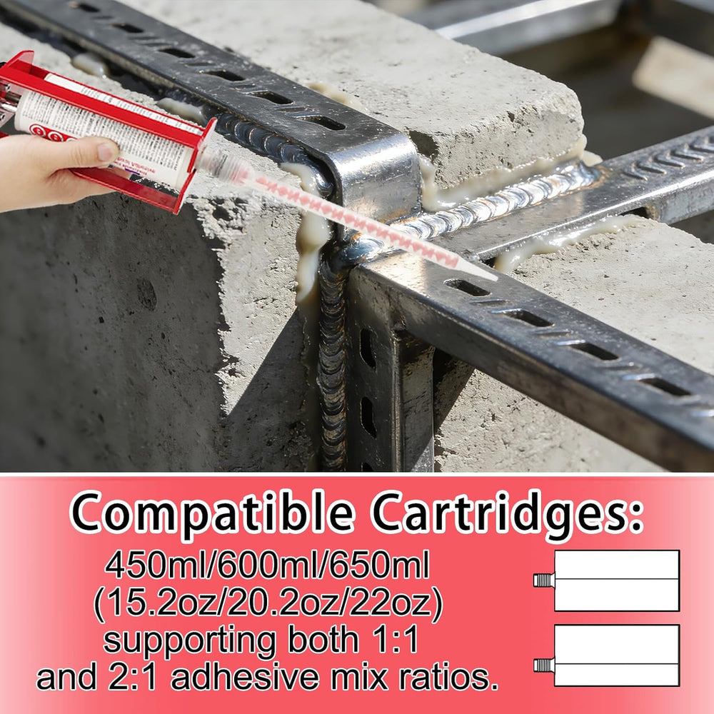 Dual Cartridge Epoxy Gun for 450mL, 600 mL, 650 mL 1:1 & 2:1 Ratio Manual...