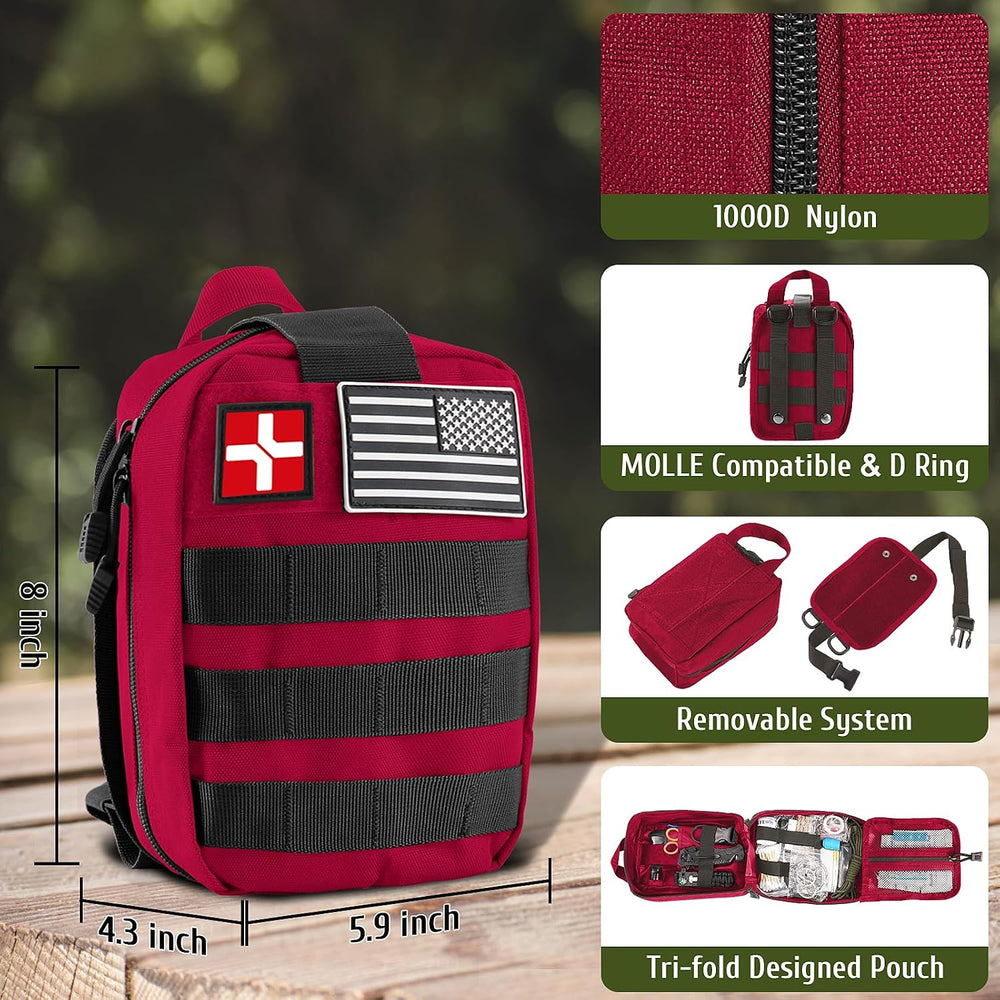 ABPIR 170 PCS Survival Kits, Survival First Aid Kit, Trauma Kit with Essentia...