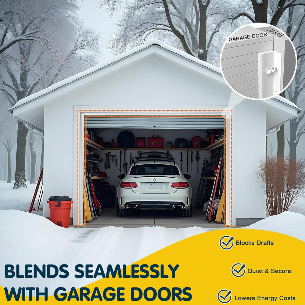 Garage Door Seal Top and Sides - 36FT Universal Garage Door Weather Stripping...