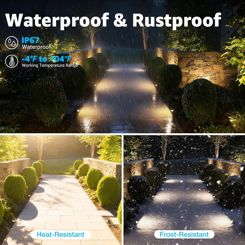 SUNVIE 5W 3000K Low Voltage Well Lights Landscape LED in Ground, 6 Pack