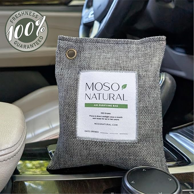 Moso Natural Air Purifying Bag 200g Bamboo Charcoal Odor Absorber (5 Pack)