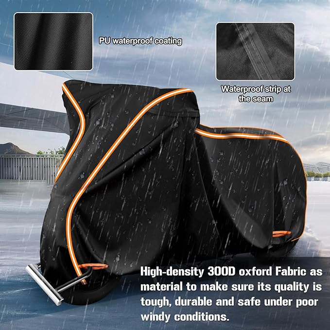 Waterproof Motorcycle Cover for Vespa GTV, Vespa GTS, Outdoor 420D Bike Cover