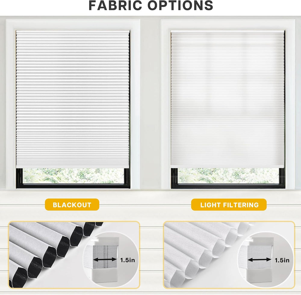 LazBlinds 100% Blackout Cellular Shade, White 45" x72"