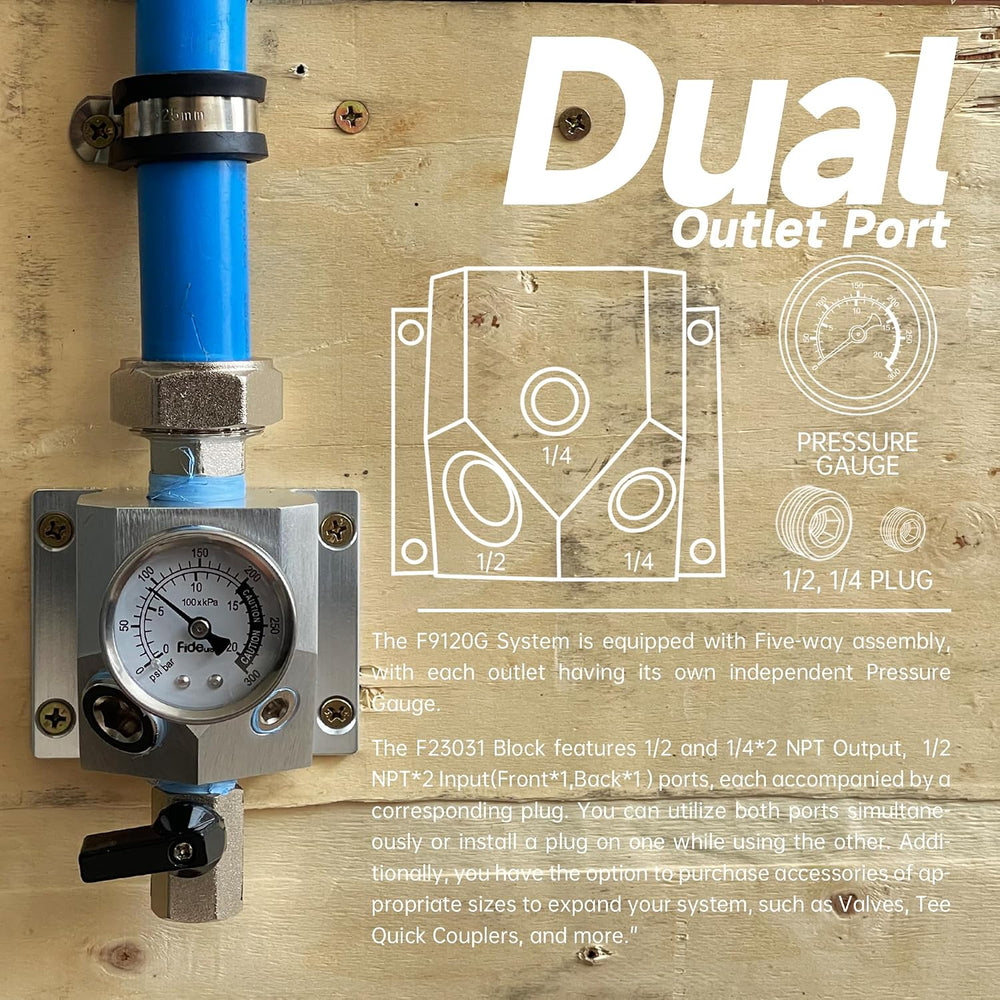 Compressed Air Pipe System with 3/4 Inch ID, Shop Air Line Kit