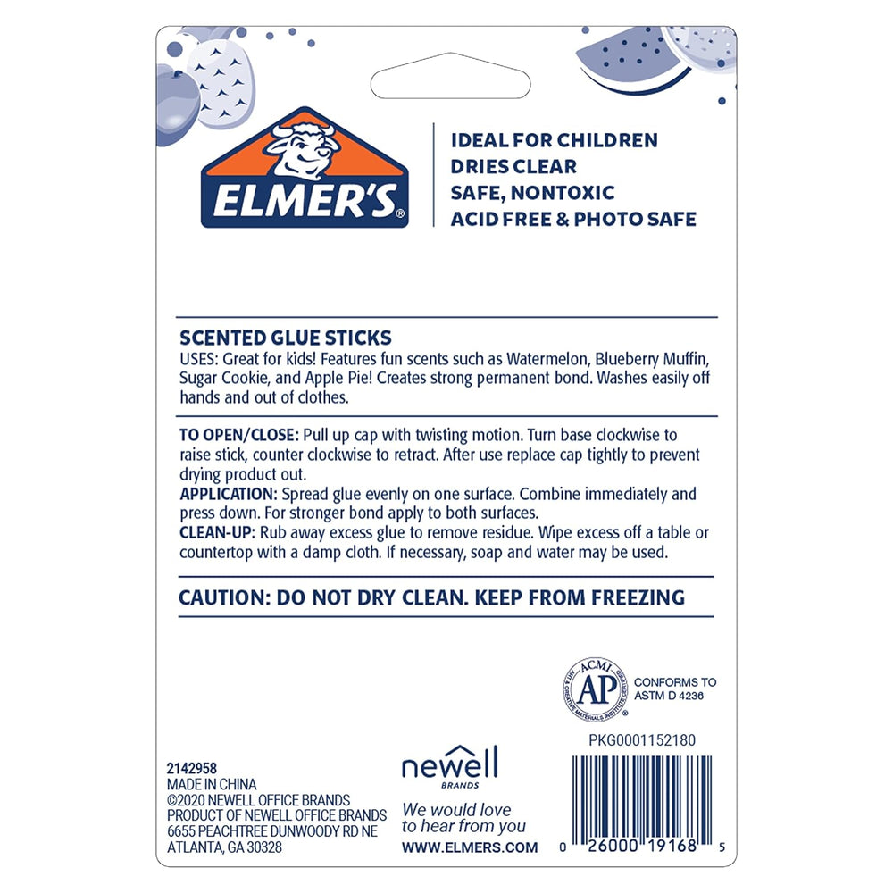 Elmer’s Scented Glue Sticks Washable Clear Assorted Scents 6 Grams 6 Packs of...