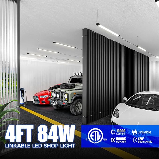 Barrina BS84 LED Shop Lights for Workshop 4FT, 5000K Utility Shop Lights (6 P...