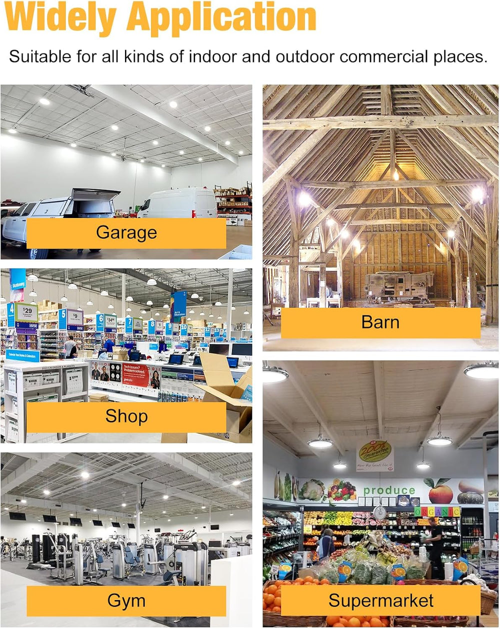 UFO LED High Bay Light 100W 11000LM 5000K High Bay LED Shop Lights