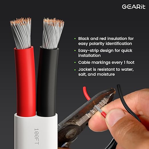 GEARit Speaker Wire 12 Gauge, Duplex 2-Conductor, Speaker Wires