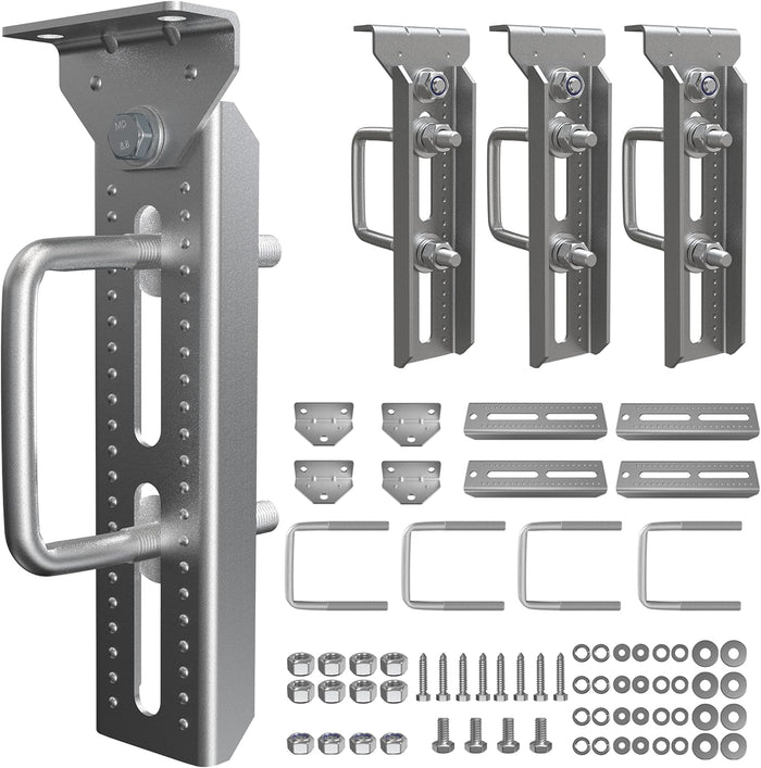 Wellmax 10" Boat Trailer Bunk Brackets, Heavy Duty Swivel, 4-Pack, Silver