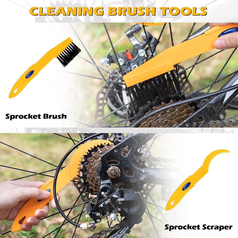 focopot Bike Cleaning Kit with Bike Cleaner(25 oz),Scrubber,Degreaser,Lube