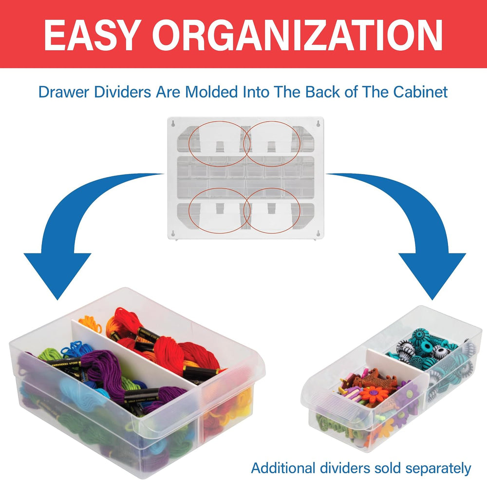 Akro-Mils 24-Drawer Plastic Storage Cabinet, 20" W x 6" D x 16&quot...