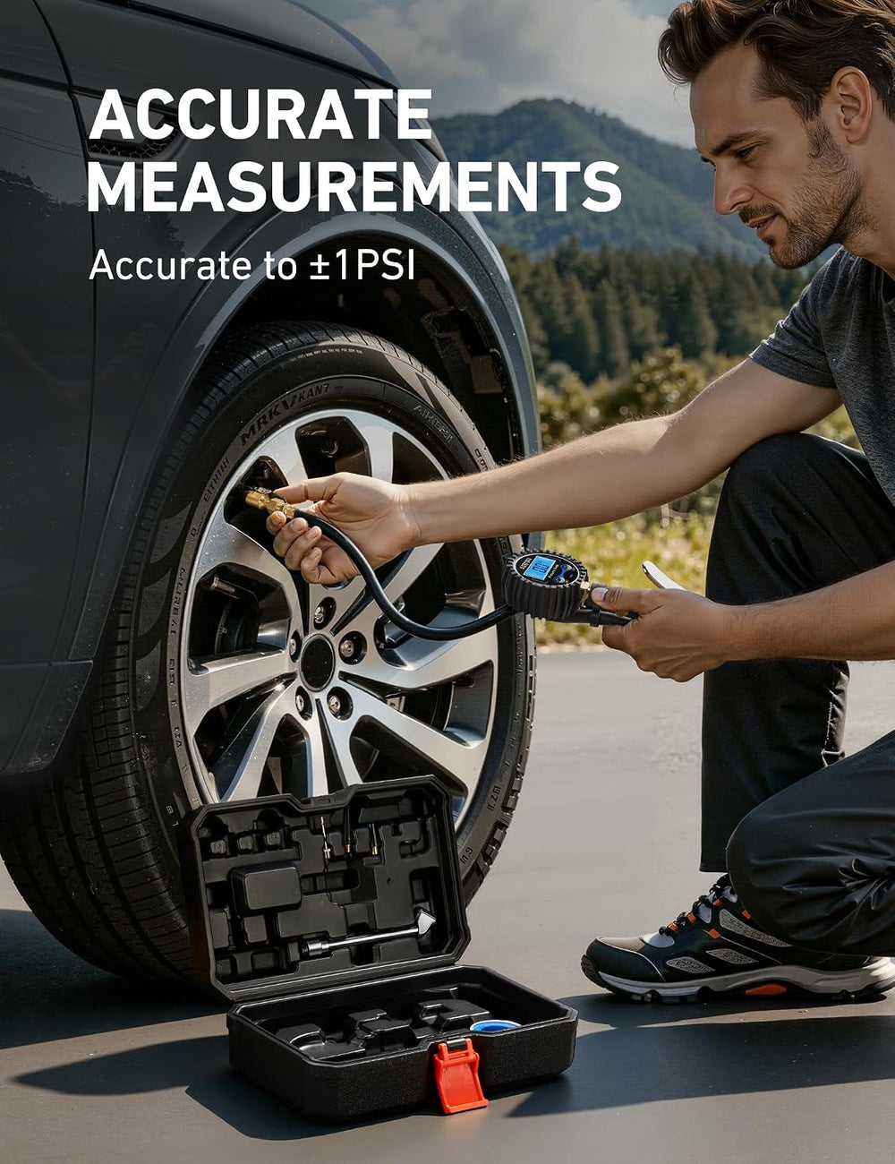 AstroAI Digital Tire Pressure Gauge with Inflator, 3-250 PSI ±1% Precision