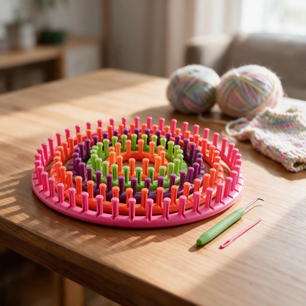 novelinks Round Knitting Looms Kit, Set of 10 Plastic Looms Knitting