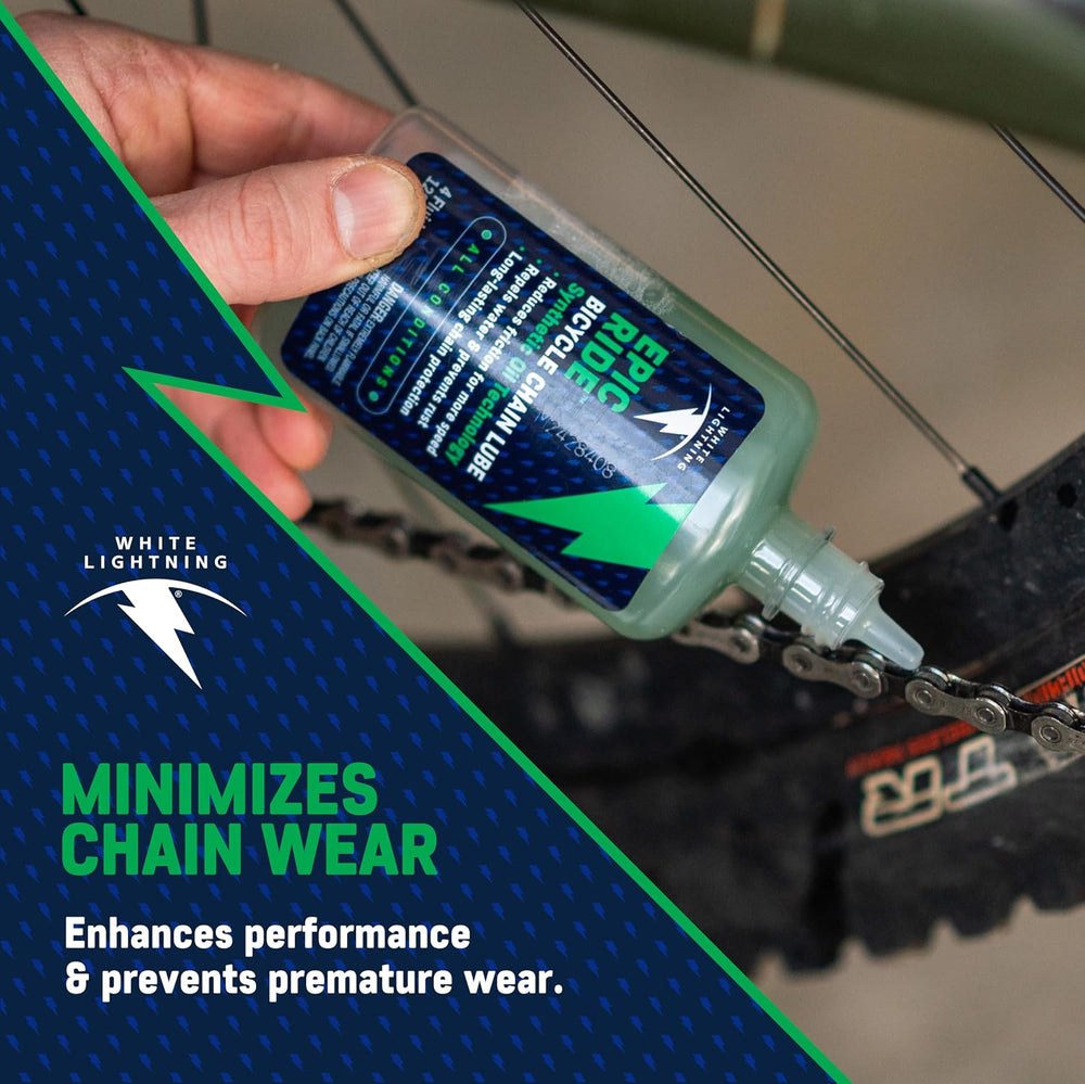 White Lightning Epic Ride All Conditions Light Bike Chain Lubricant 32 fl oz