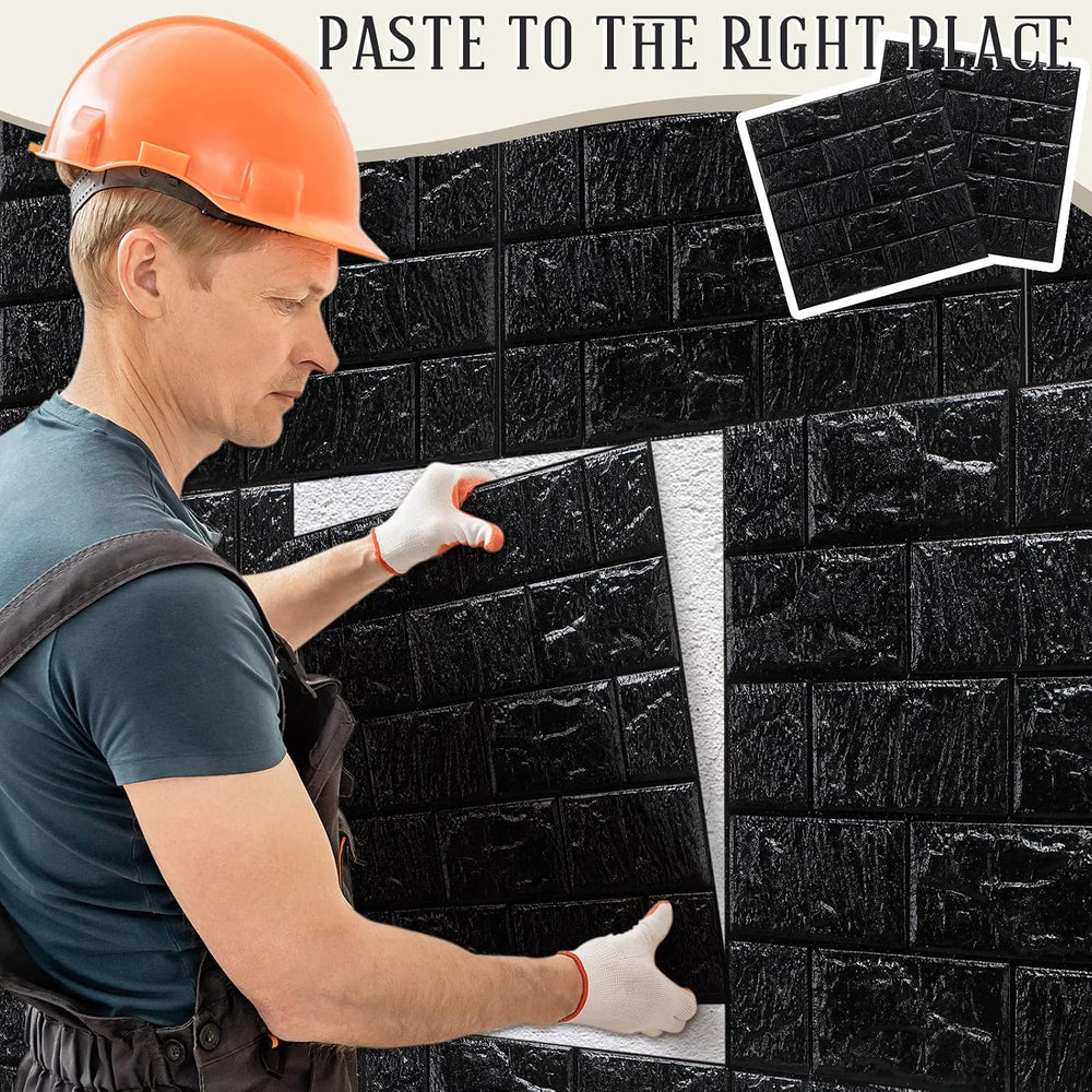 30 Pcs 3D Wall Panels Peel and Stick Wallpaper Foam, Black