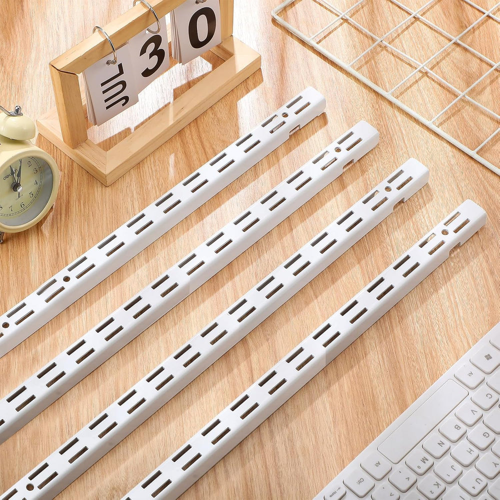 10 Pcs 60 Inch Dual Track Brackets Shelf System Upright Wall Shelving Rail