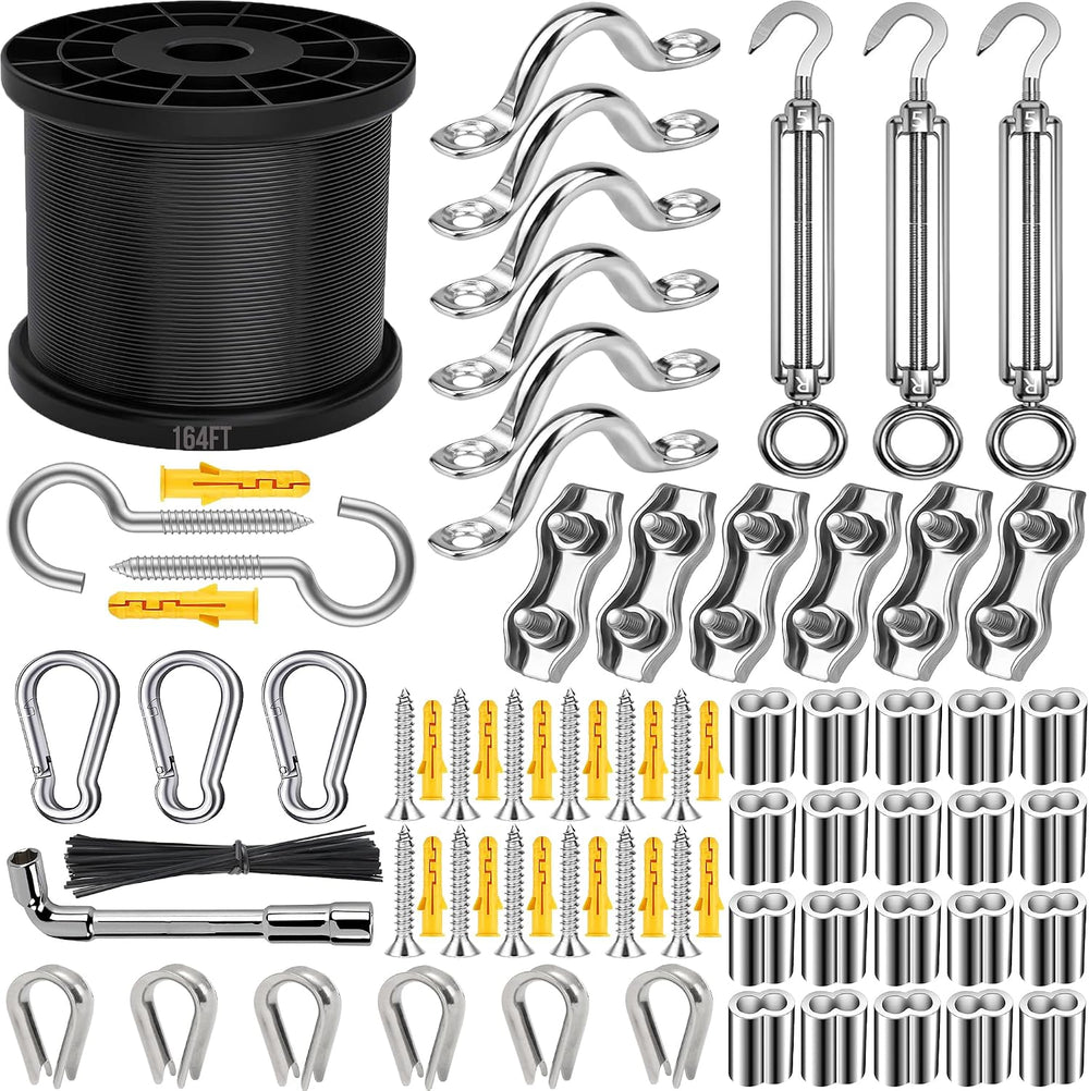 165FT String Light Hanging Kit,304 Stainless Steel Cable