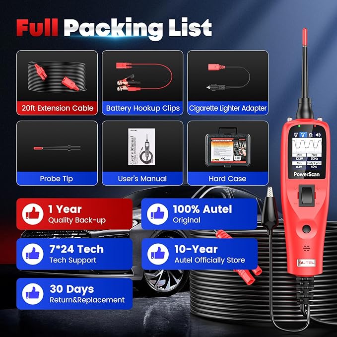 Autel PowerScan Automotive Circuit Tester, Power Circuit Probe Tool, 12-24V