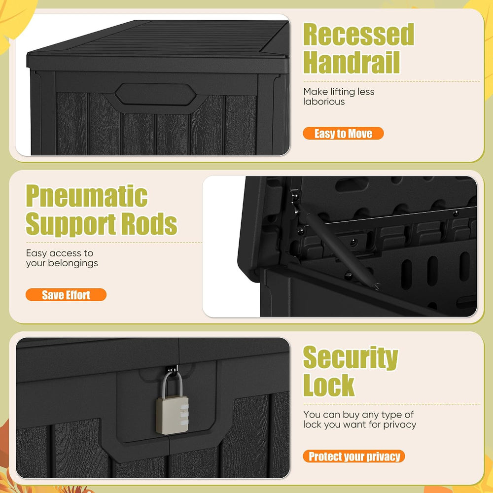 Devoko HDPE 240 Gallon Deck Box Double-Wall with Divider