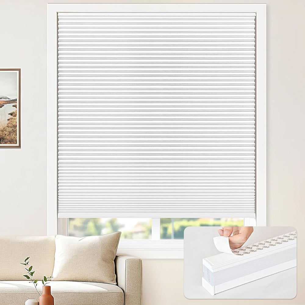 LazBlinds 100% Blackout Cellular Shade, White 45" x72"