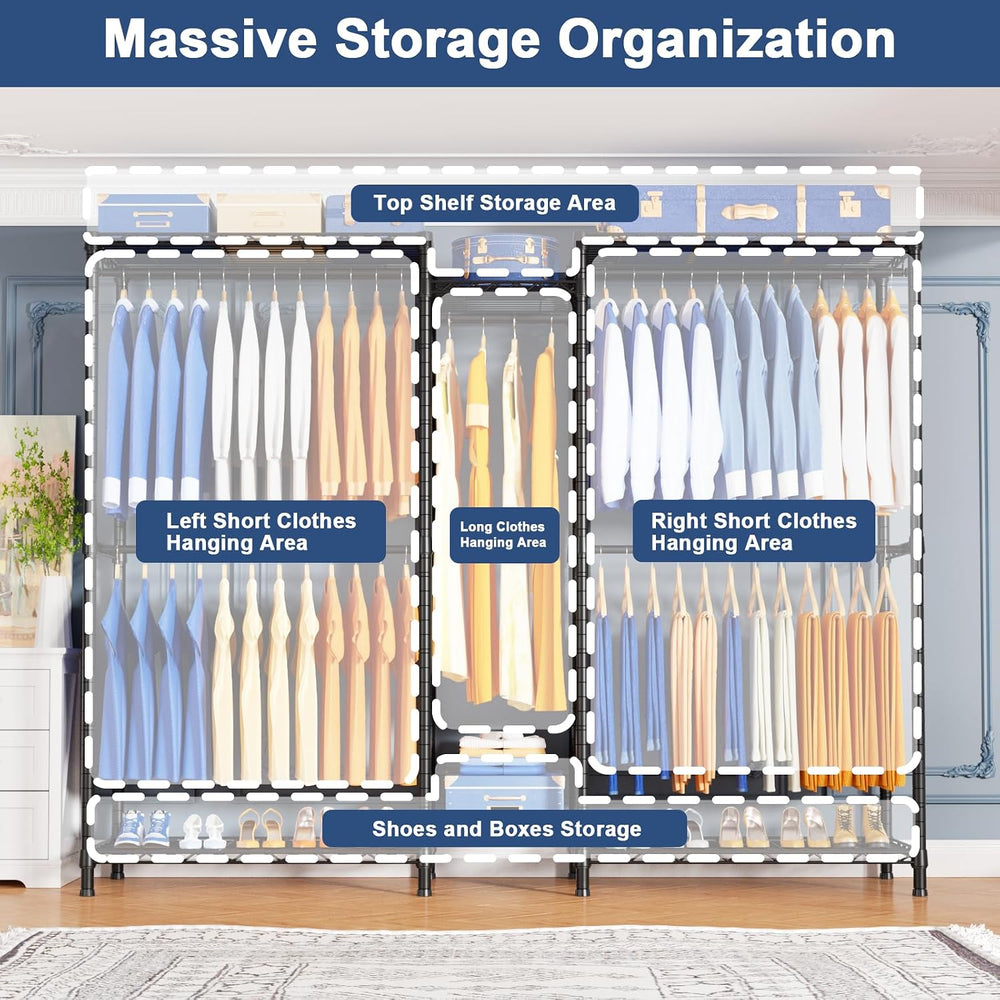 Ulif E12C Pro Heavy Duty Closet Organizer System，Freestanding Clothing Rack, ...