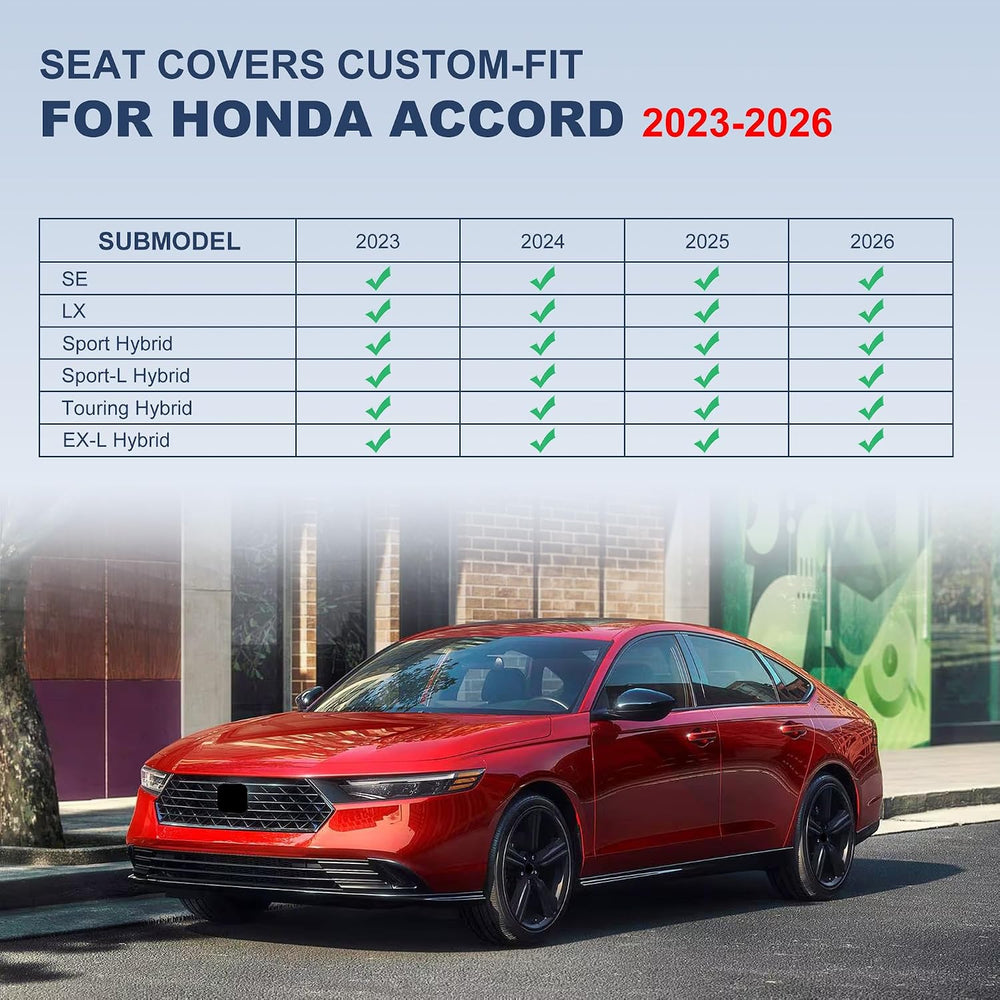 Seat Covers for Honda Accord 2023 2024 2025 2026 Leather Full Set