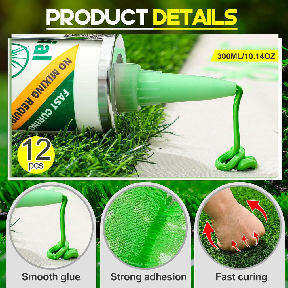 Threlaco 12 Tubes Artificial Grass Turf Glue 10 oz Seam Adhesive Synthetic