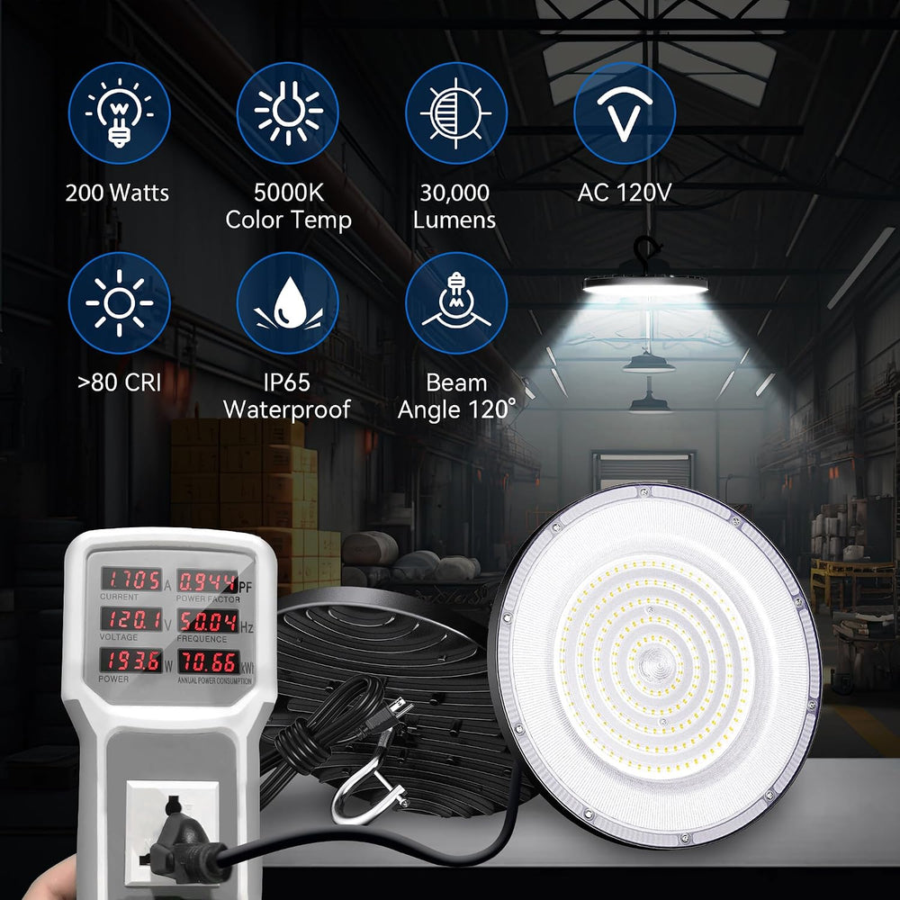 UFO Led High Bay Light 200W, 30000LM 5000K Shop Lights, 10pack