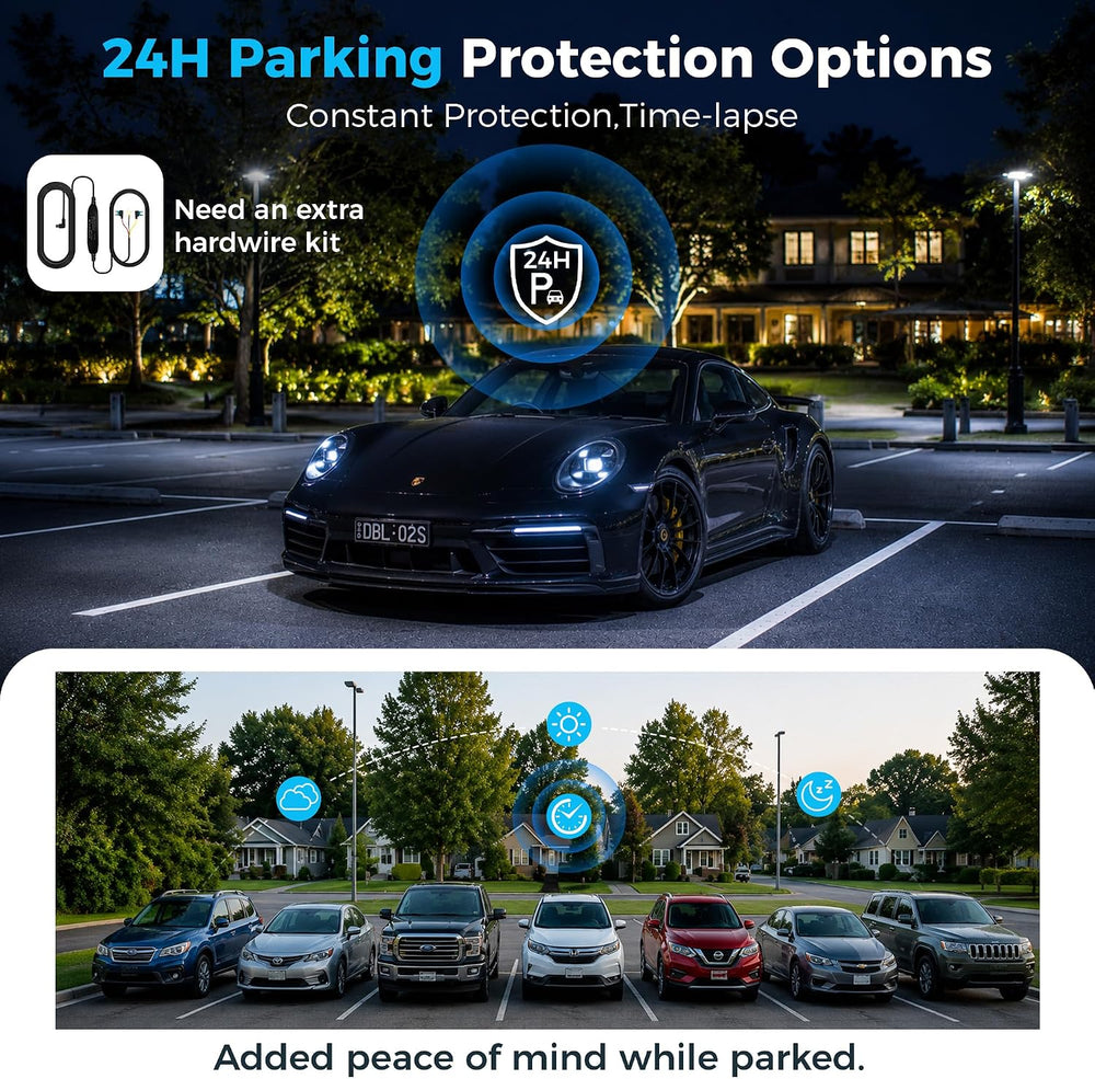 12 Inch Mirror Dash Cam, 4K Front 4K Rear Voice Control with WiFi and GPS