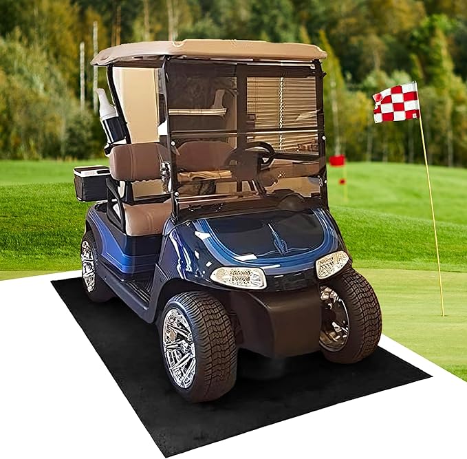 Golf Cart Mat for Garage Floor – Oil Absorbent, Waterproof, Battery Acid